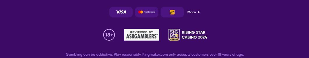 Supported withdrawal methods — Visa, Mastercard and more